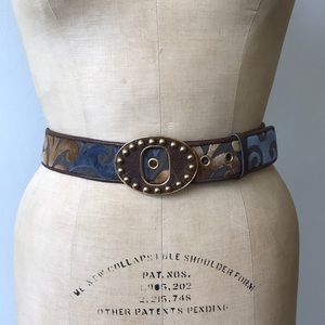 Miu Miu Leather and Velvet Belt Medium Large
